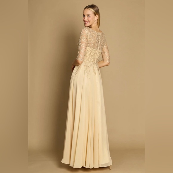 Dylan & Davids Long Sleeve Chiffon Formal Evening Dress - Picture 4 of 4